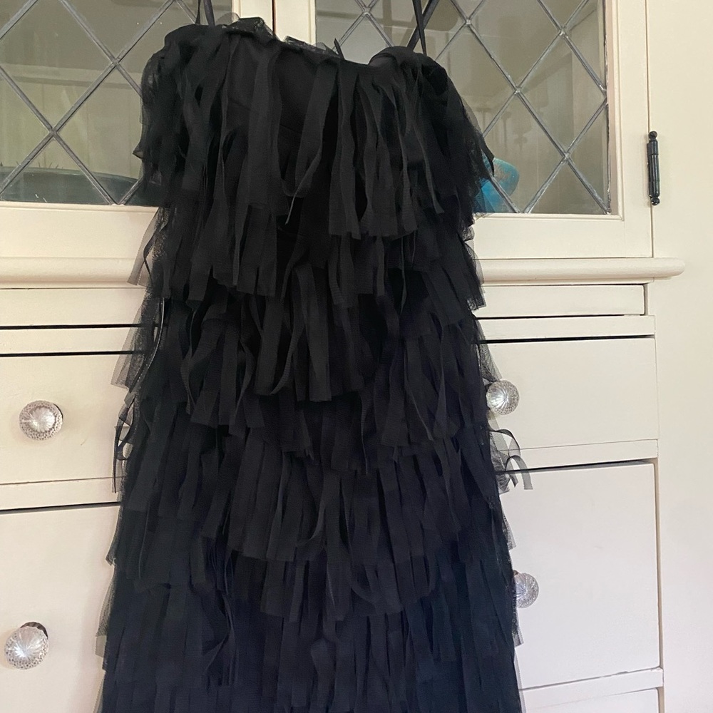 NWT Ann Taylor strapless tulle fringe cocktail dress size 6